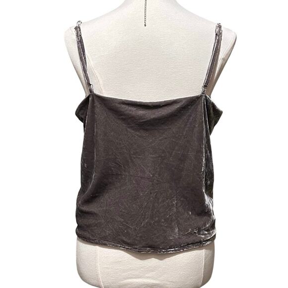 Banana Republic Gray/Camel Velvet Cami Top Size Large NWOT - Picture 2 of 8